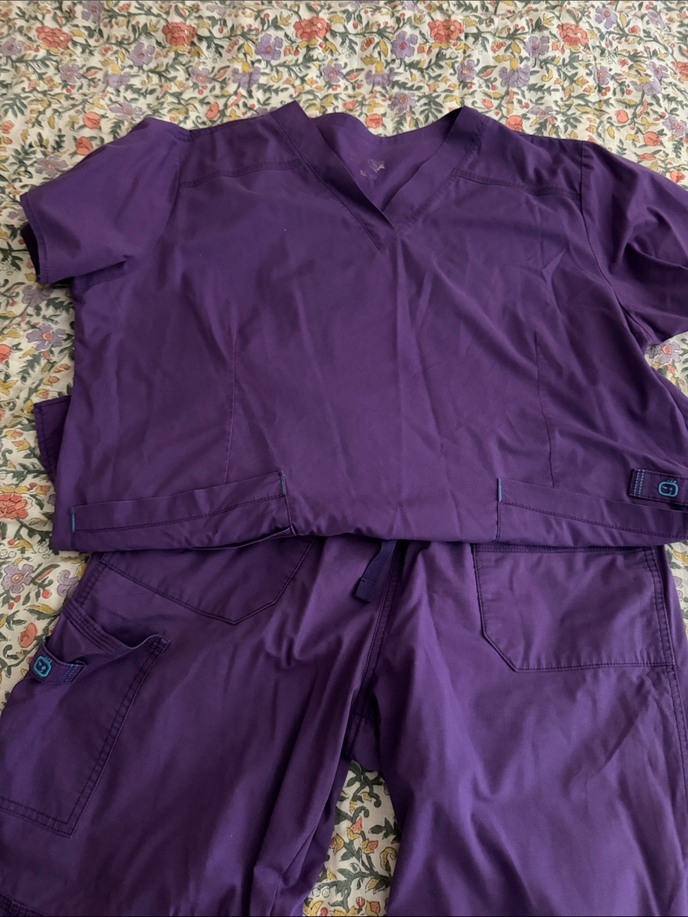 Wink Purple Scrub Top and Pants Set